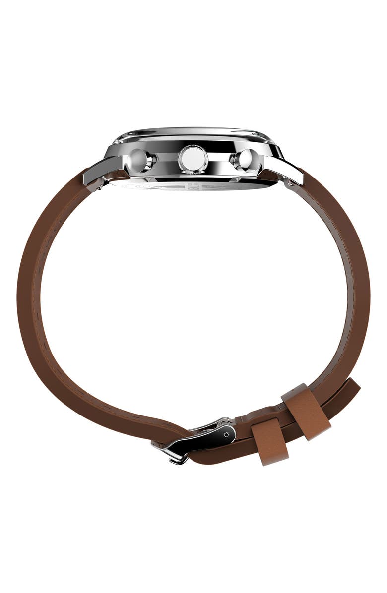 Timex<sup>®</sup> Marlin<sup>®</sup> Chronograph Leather Strap Watch, 40mm, Alternate, color, Brown