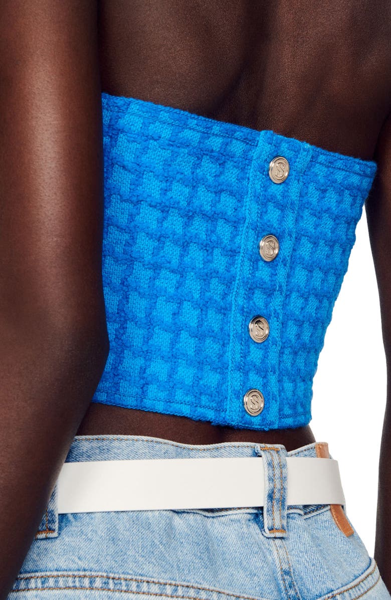 SANDRO Varenne Knit Tube Top, Alternate, color, Bleu Electrique