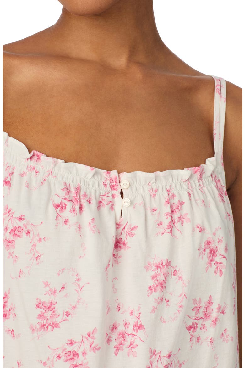 Double Strap Smocked Neck Nightgown, Alternate, color, IVORY FLORAL