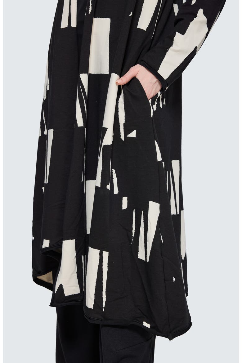 Aqualina Printed Jersey Duster, Alternate, color, Ivory Black