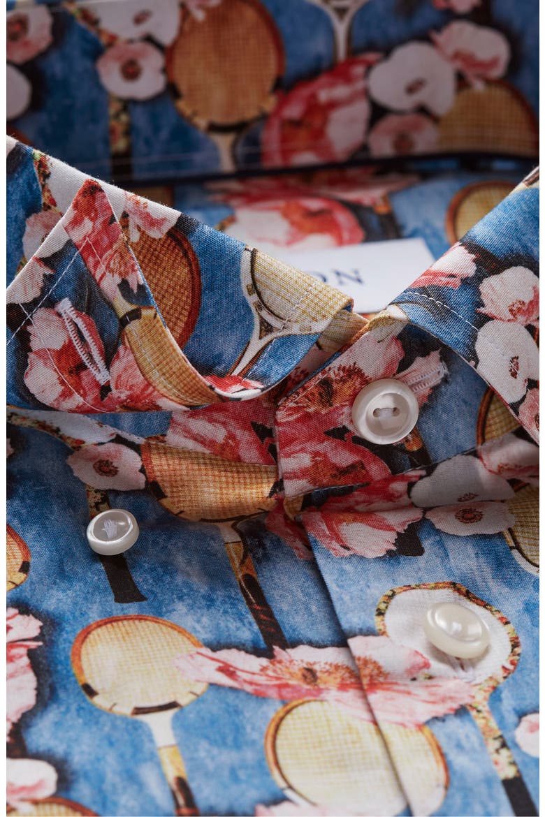 Slim Fit Floral Print Dress Shirt, Alternate, color, BLUE