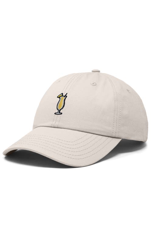 Dalix Pina Colada Embroidered Dad Cap In Beige