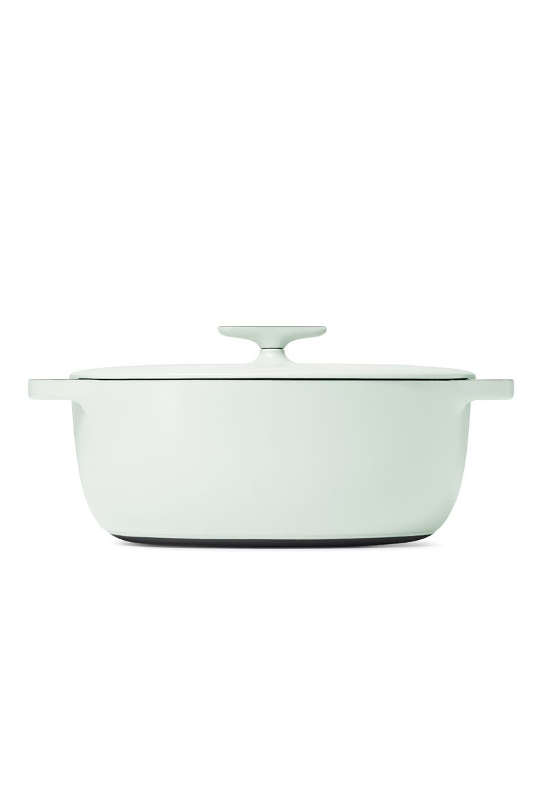 Enameled Cast Iron 8.5-Quart Oval Dutch Oven with Lid, Alternate, color, LIGHT MIST