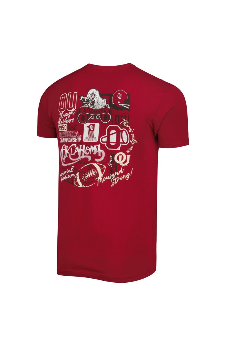 IMAGE ONE Men's Crimson Oklahoma Sooners Vintage Through the Years Two-Hit T-Shirt, Alternate, color, 