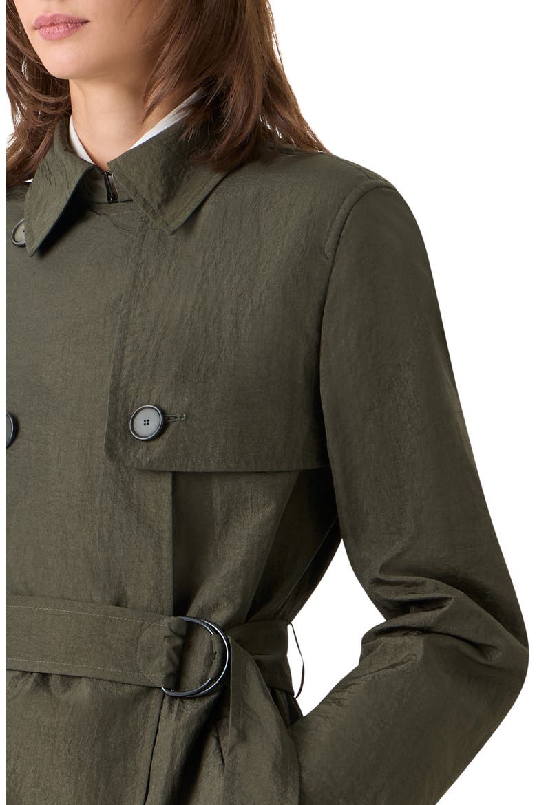 Crinkled Parachute Taffeta Trench Coat, Alternate, color, OLIVE