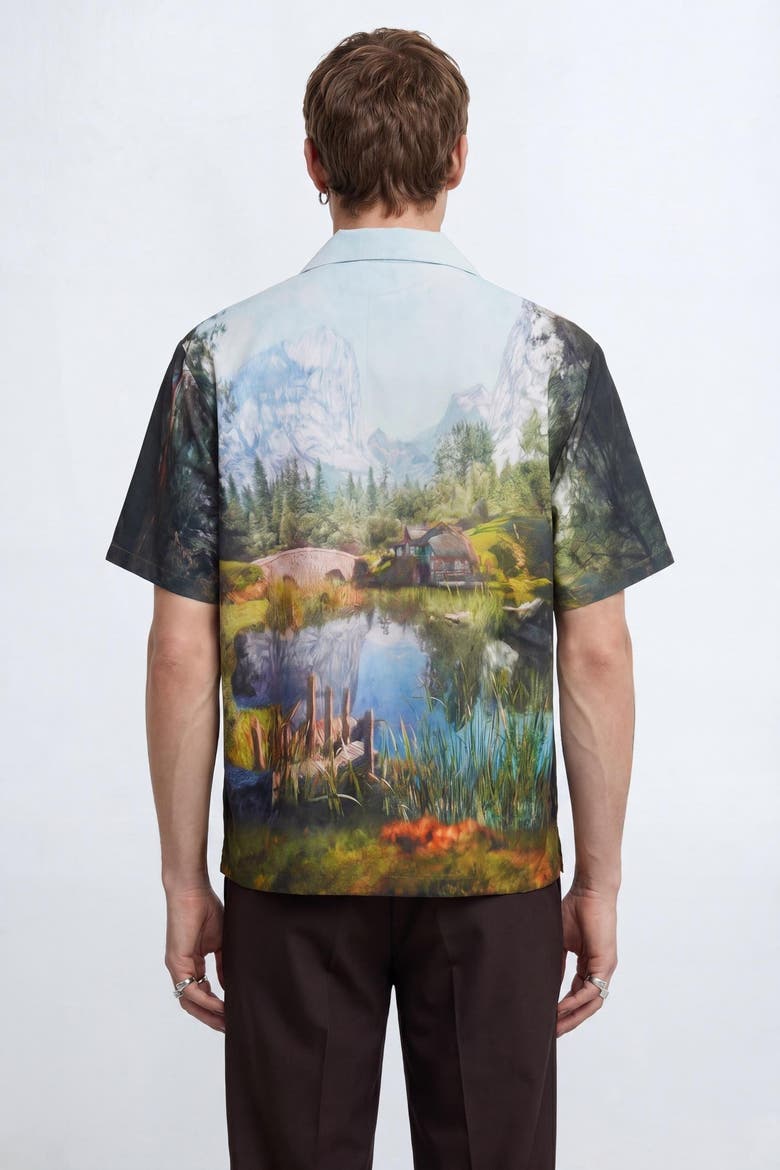 Lorcan Landscape Print Revere Shirt, Alternate, color, Multi