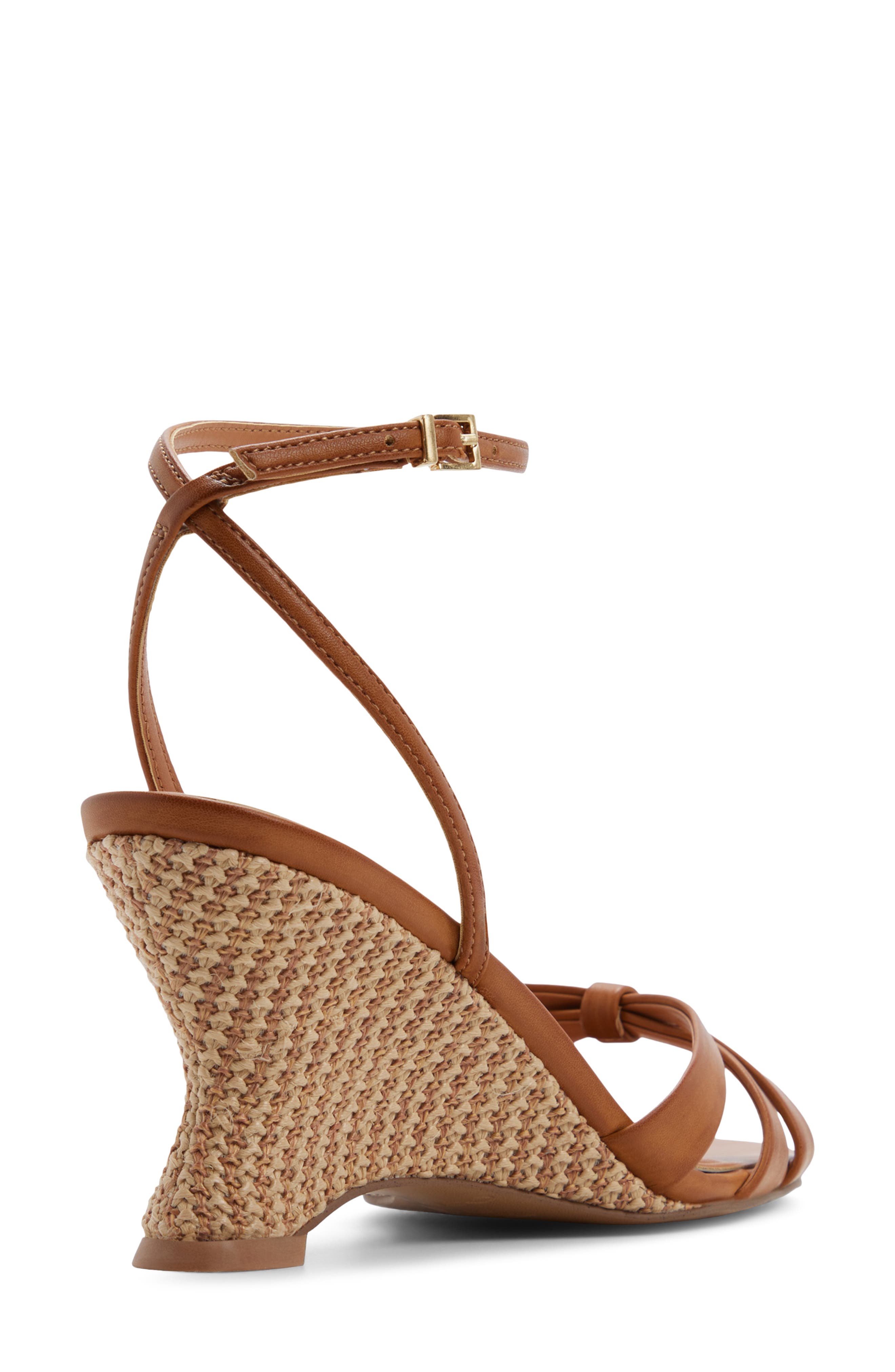 Ermanna Ankle Strap Wedge Sandal, Alternate, color, COGNAC
