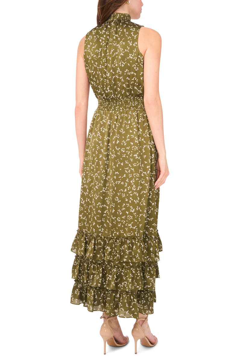 Halogen<sup>®</sup> Smocked Tiered Maxi Dress, Alternate, color, Olive Moss