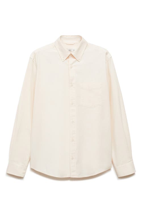 Mango Cotton Oxford Button-down Shirt In White