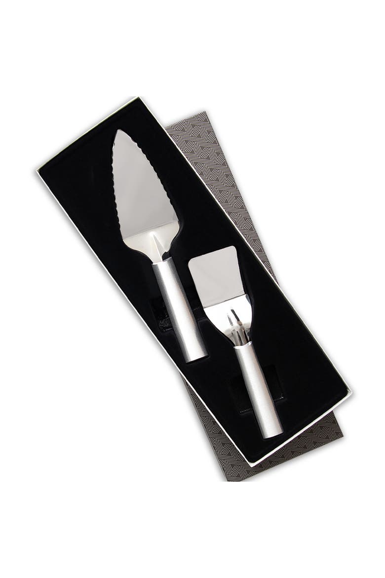 2 Piece Pie and Dessert Serving Set with Gift Box, Main, color, Silver