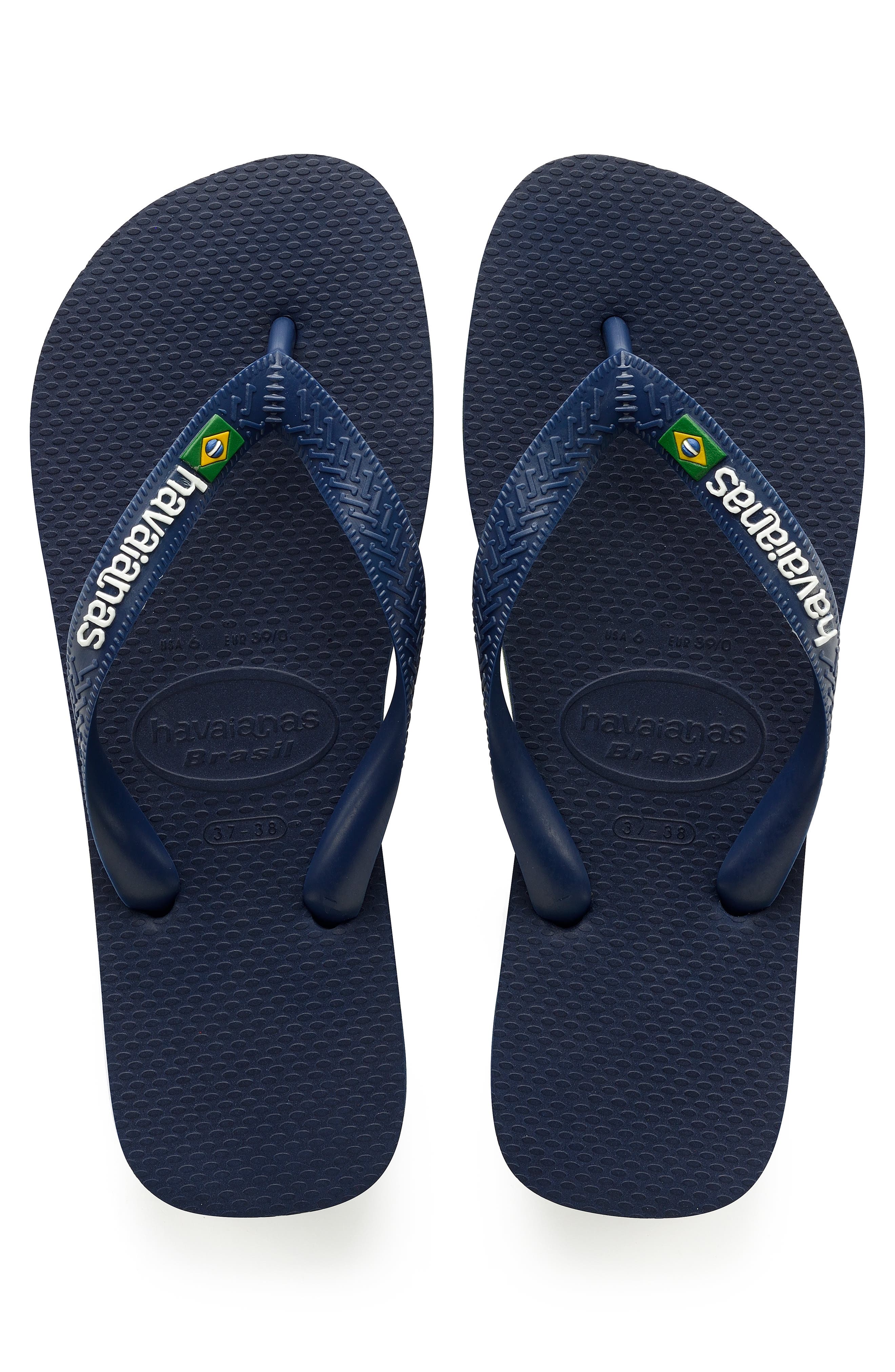 Brazil Logo Flip Flop, Main, color, NAVY BLUE