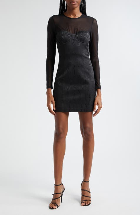 Takako Mesh Long Sleeve Minidress