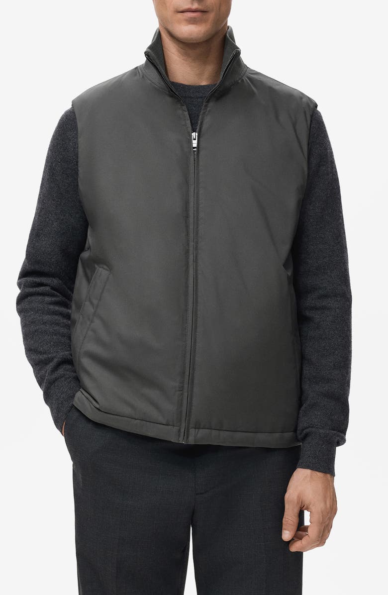 MANGO Quilted Ribbed Collar Vest, Main, color, 