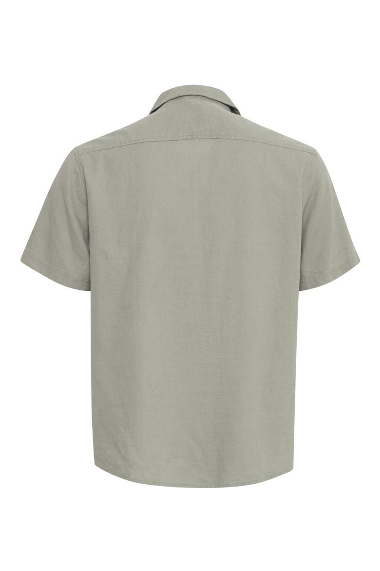 Allan Solid Linen Blend Camp Shirt, Alternate, color, VETIVER