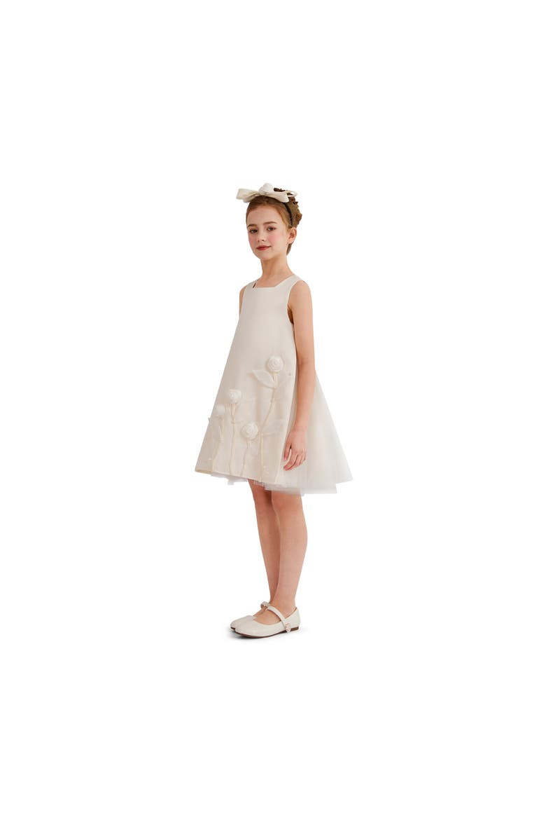 Floral Cascade Dress, Alternate, color, Ivory