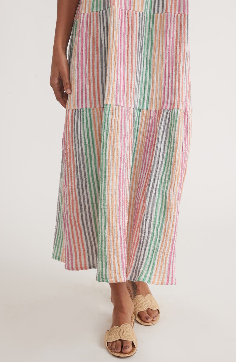 Marine Layer Corinne Stripe Sleeveless Cotton Gauze Maxi Dress, Alternate, color, 
