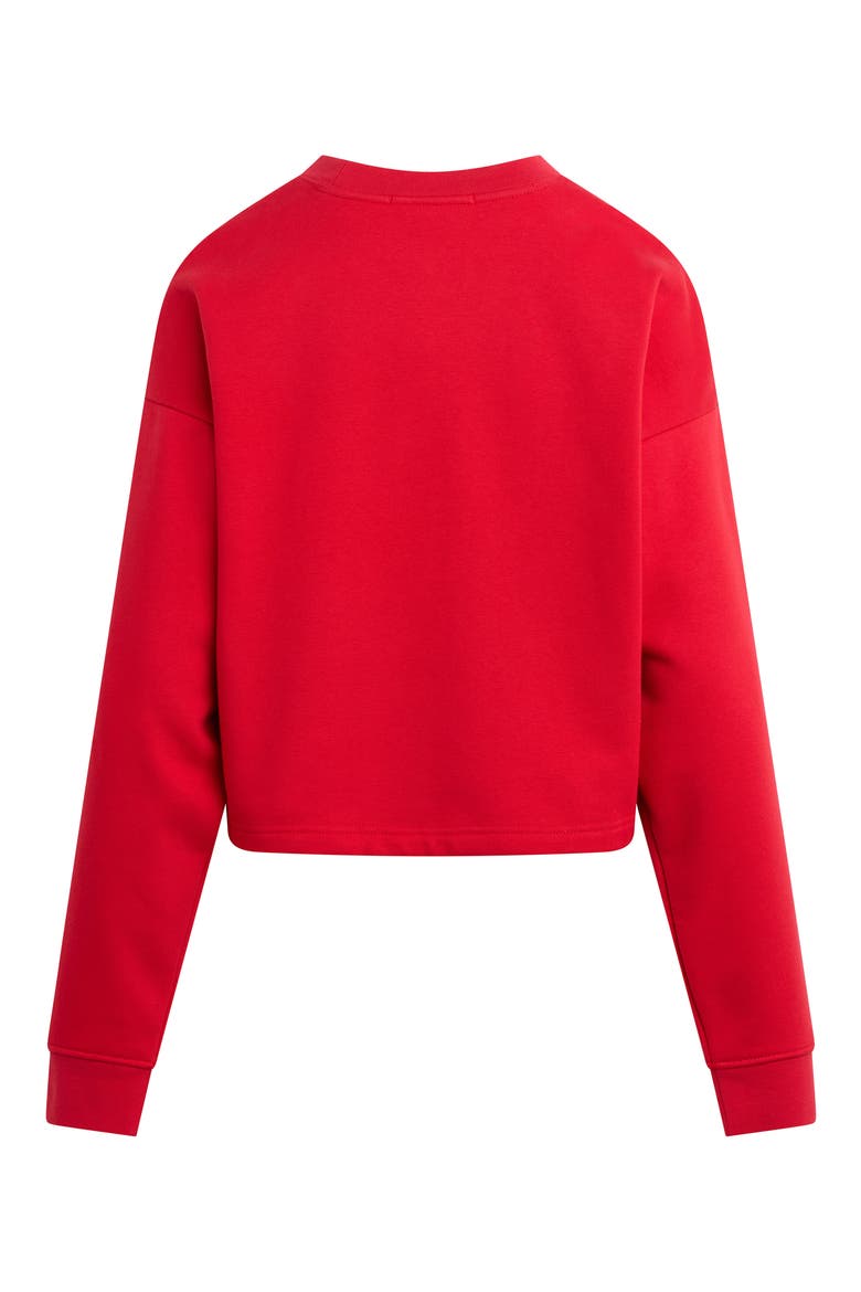 The Cropped Signature Sweatshirt, Alternate, color, ROUGE RED/ RED