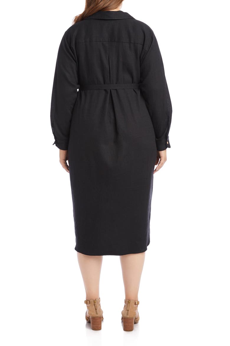 Long Sleeve Shirtdress, Alternate, color, BLACK