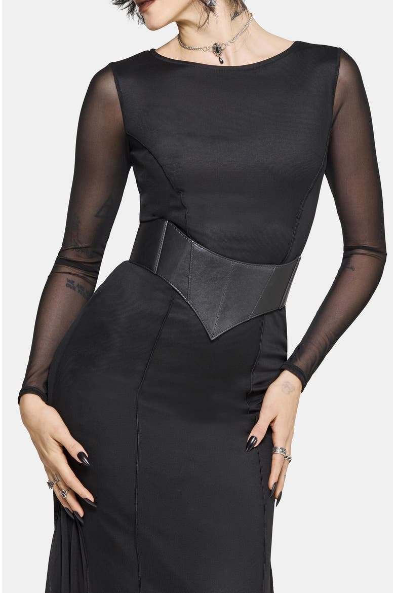 Ebonine Backless Maxi Dress, Alternate, color, Black