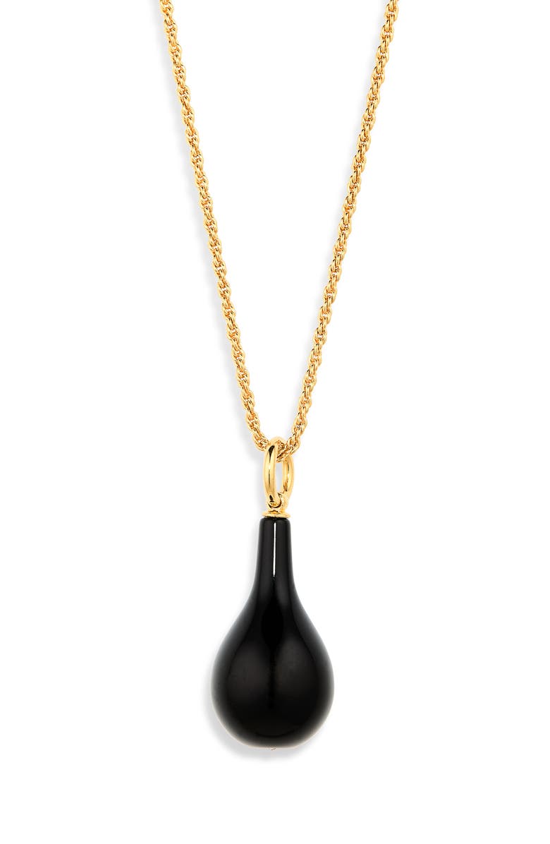 TOTEME Medium Onyx Drop Necklace, Main, color, Black/ Gold