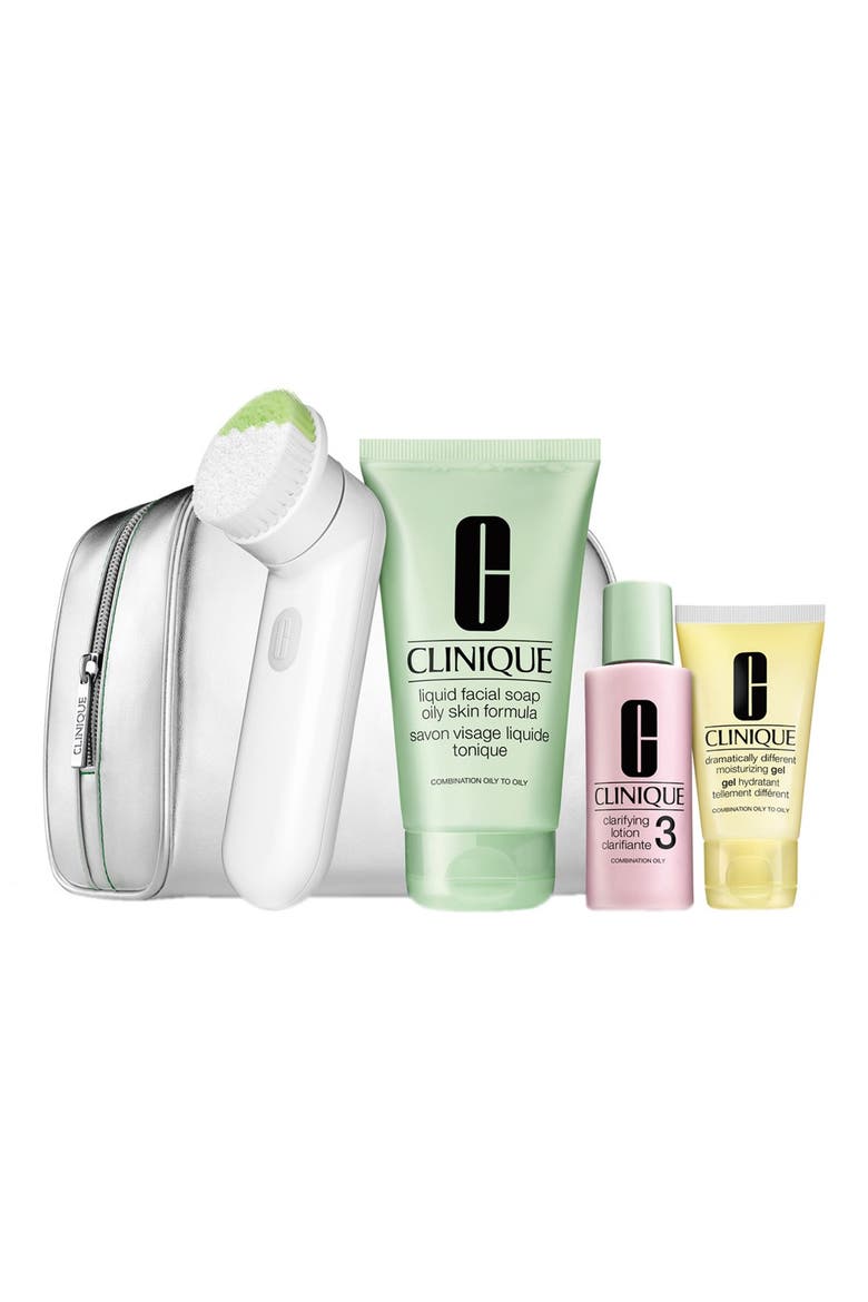 'Cleansing by Clinique' Sonic Skincare Set for Combination Oily to Oily Skin, Main, color, COMBINATION OILY TO OILY