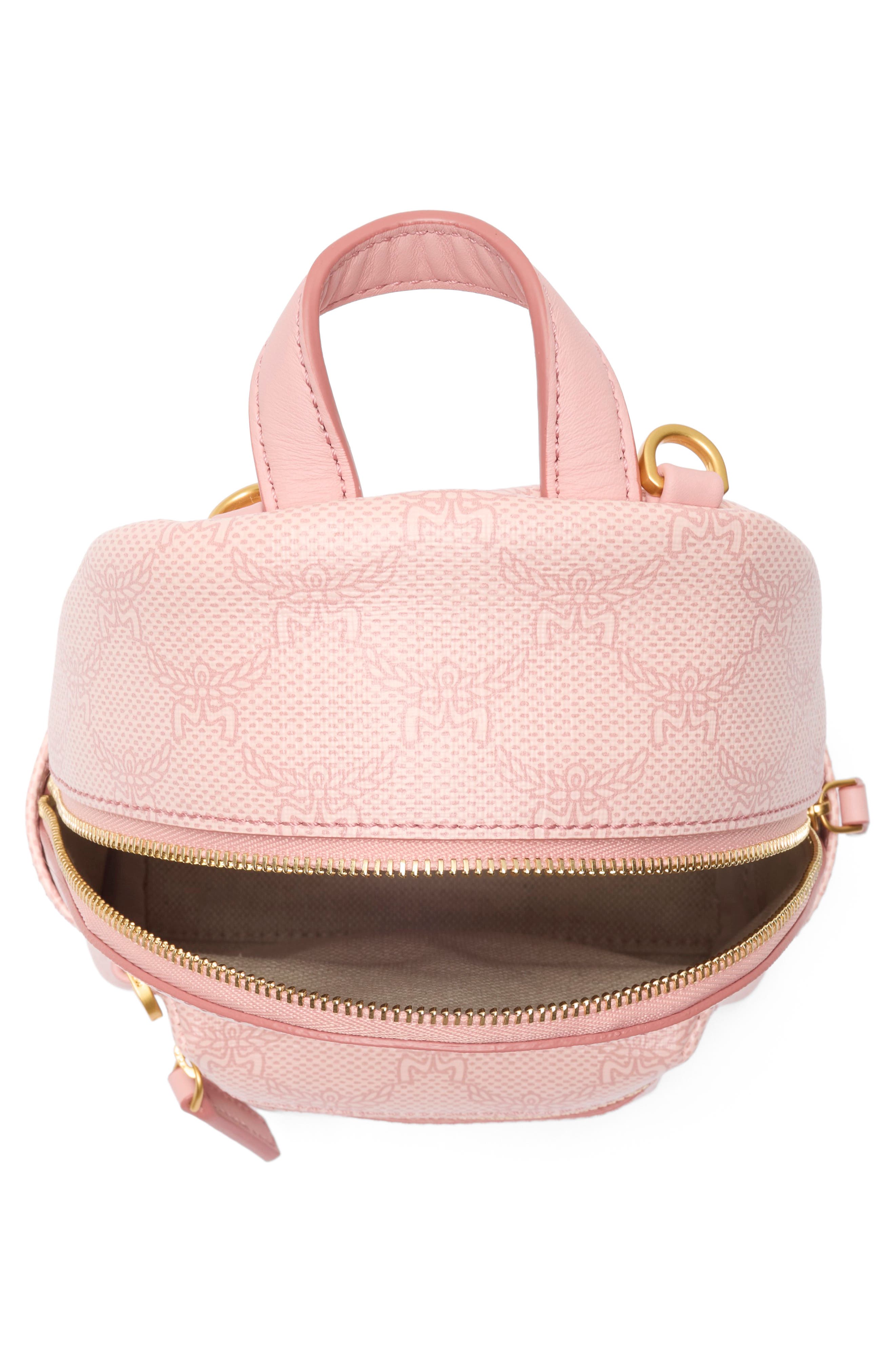 MCM Stark Lauretos Backpack, Alternate, color, Silver Pink