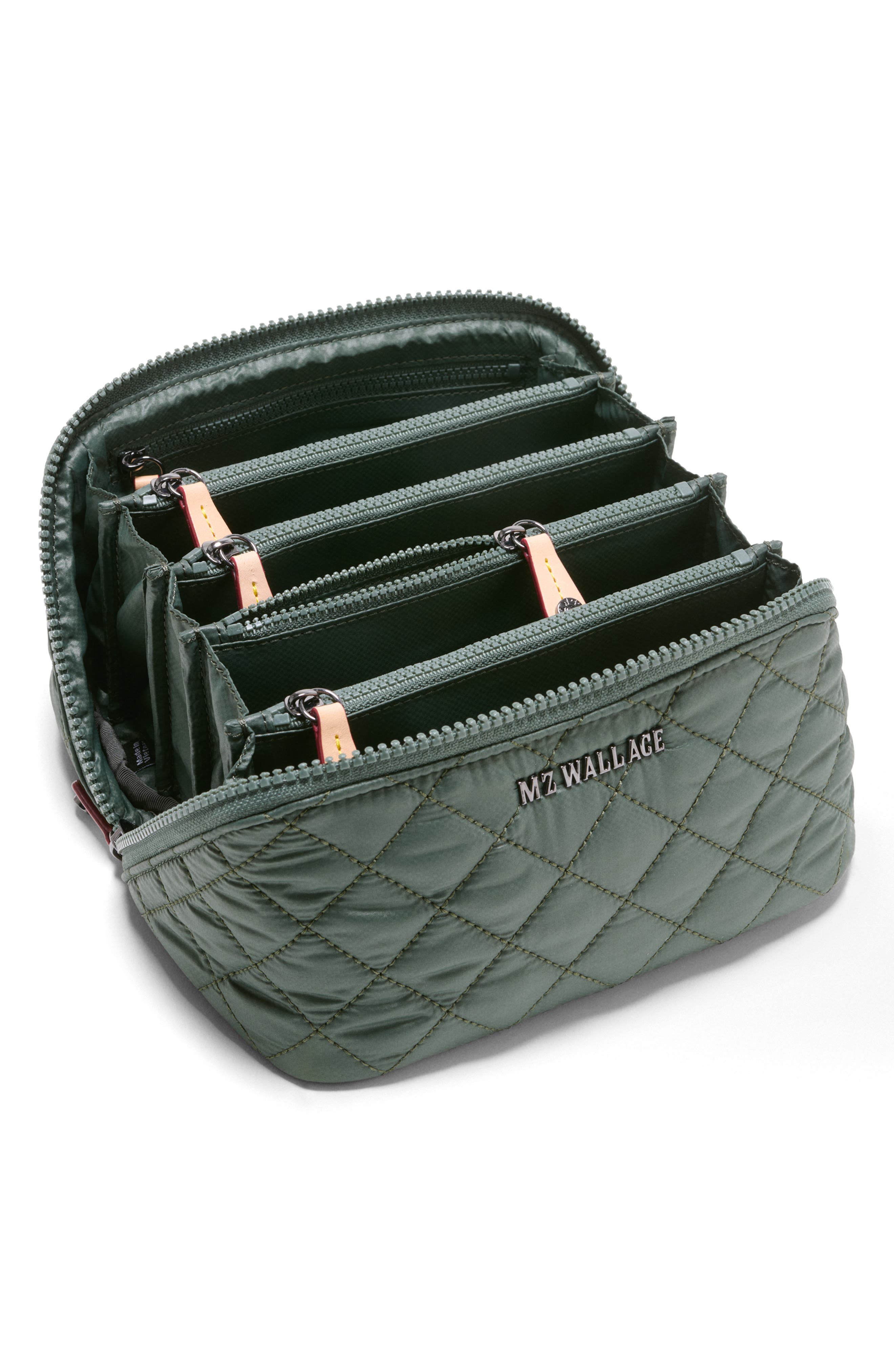 Metro Accordion Cosmetic Case, Alternate, color, JUNIPER