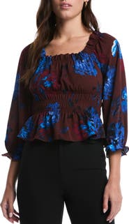 Laundry by Shelli Segal Smocked Peplum Top