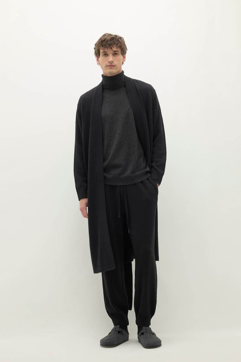 Angus Cashmere Robe, Main, color, Black