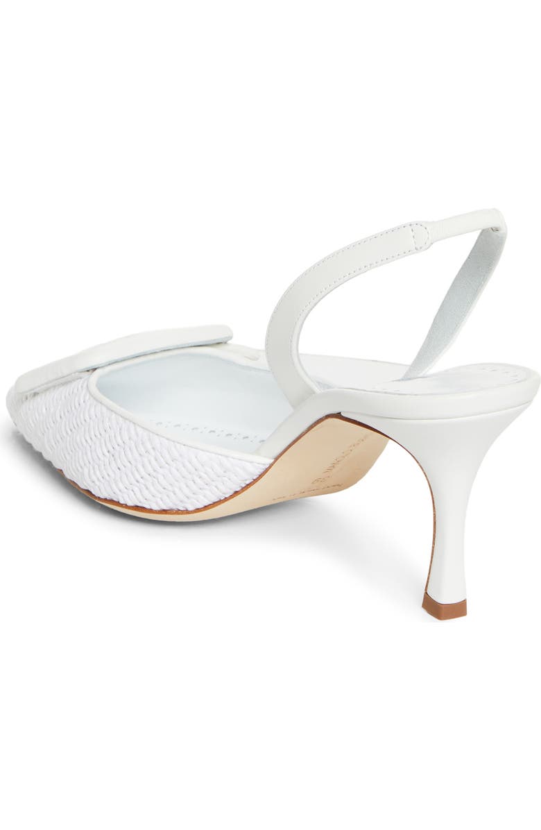 Manolo Blahnik Maysli Buckle Slingback Pump, Alternate, color, White