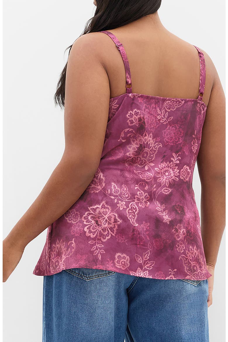 Cowl Neck Satin Cami, Alternate, color, LACE DUSK