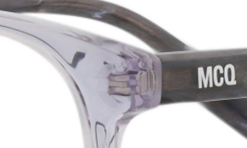 Alexander Mcqueen Mcqueen 47mm Oval Optical Glasses In Grey Black Transparent