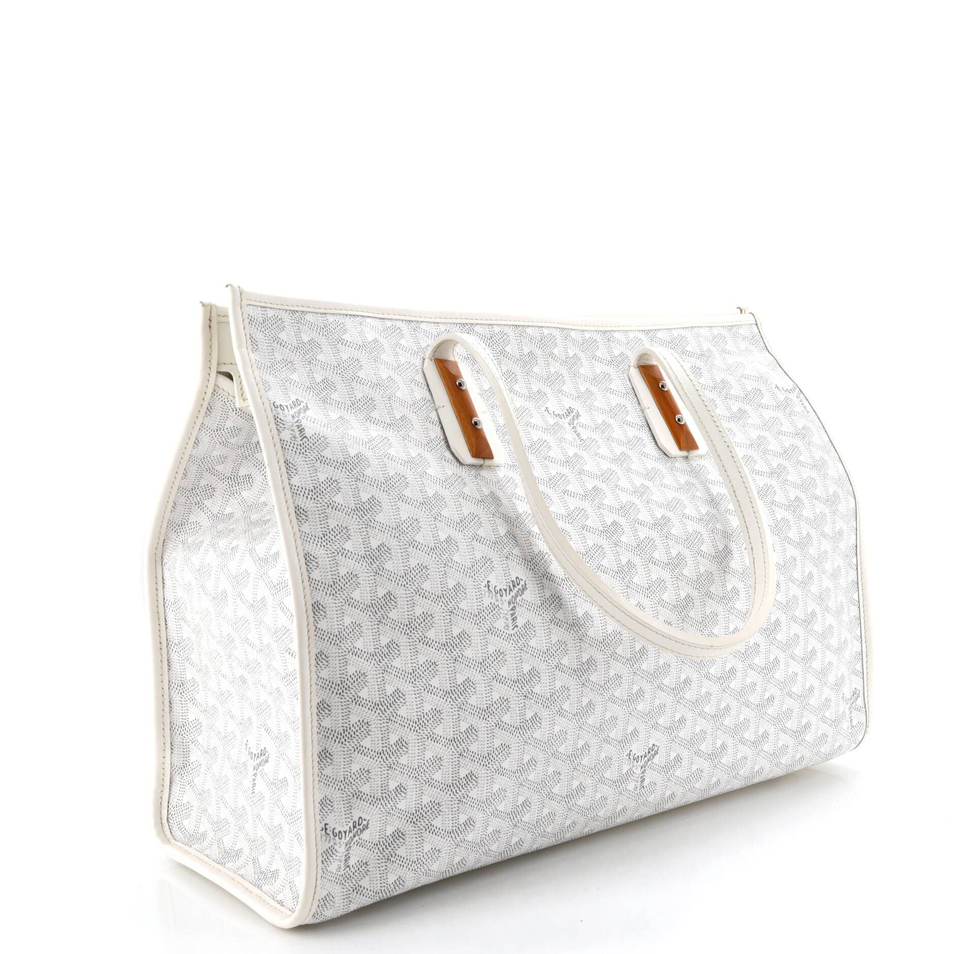 Pre-Owned Goyard Marquises Bag Coated Canvas, Alternate, color, White
