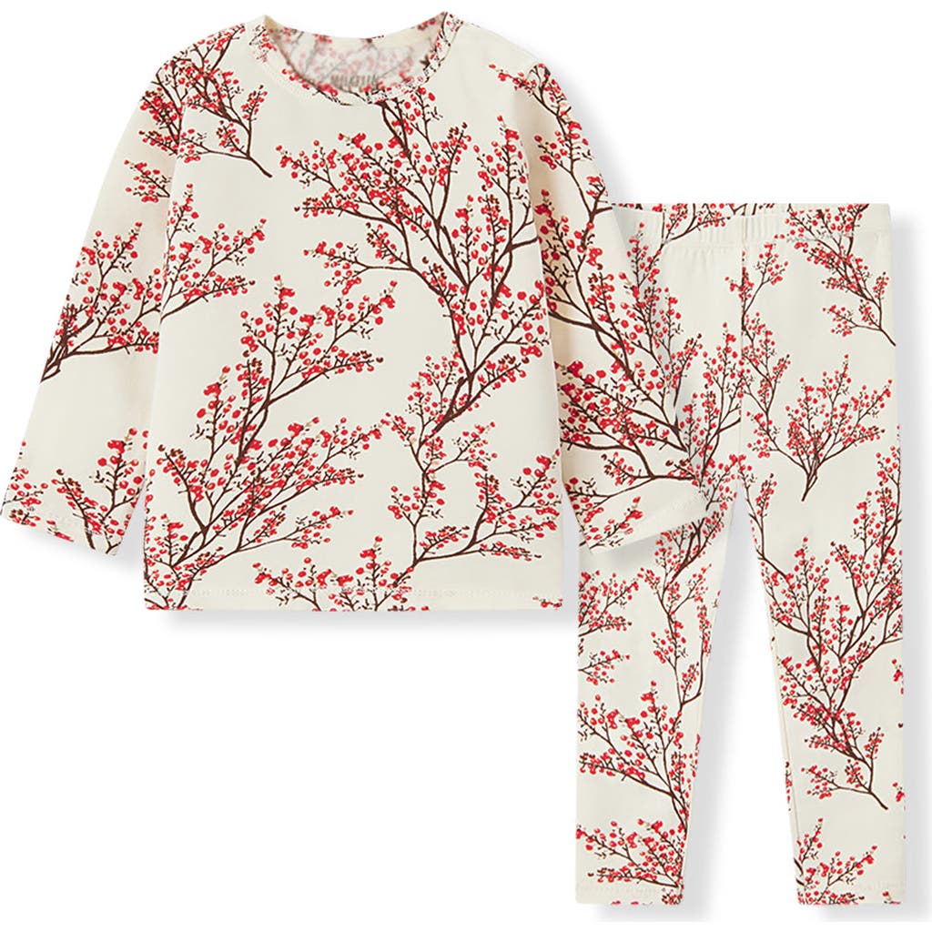 Milkbarn Cotton Stretch Long Sleeve Two Piece Pajama Set In Multi