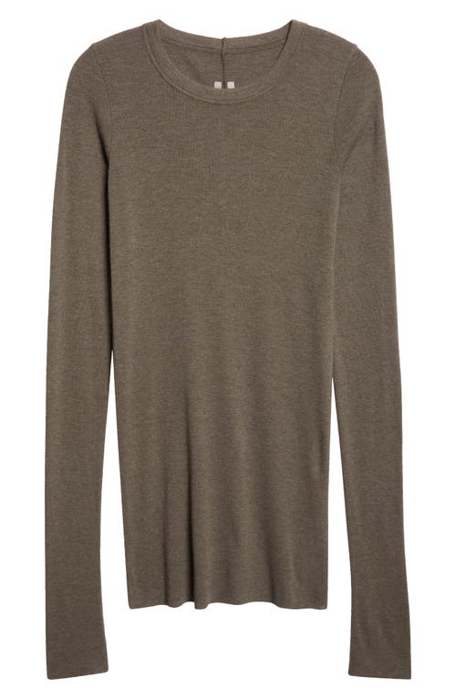 Rick Owens Long Sleeve Rib T-shirt In Brown