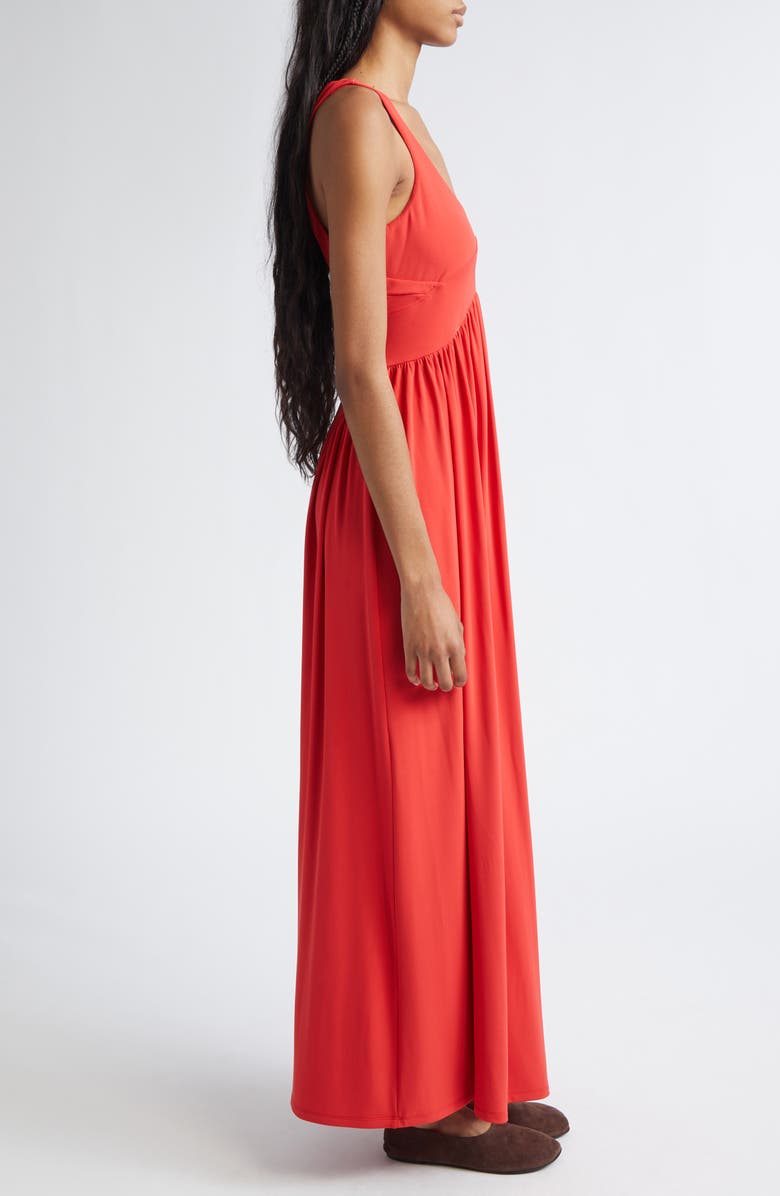 SPORTMAX Panino Cutout Back Jersey Maxi Dress, Alternate, color, Coral