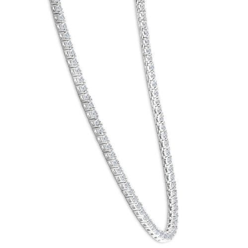 Bliss Diamond 10ct Tw Lab Grown Diamond Tennis Necklace 14k Gold 18" In 14k White Gold