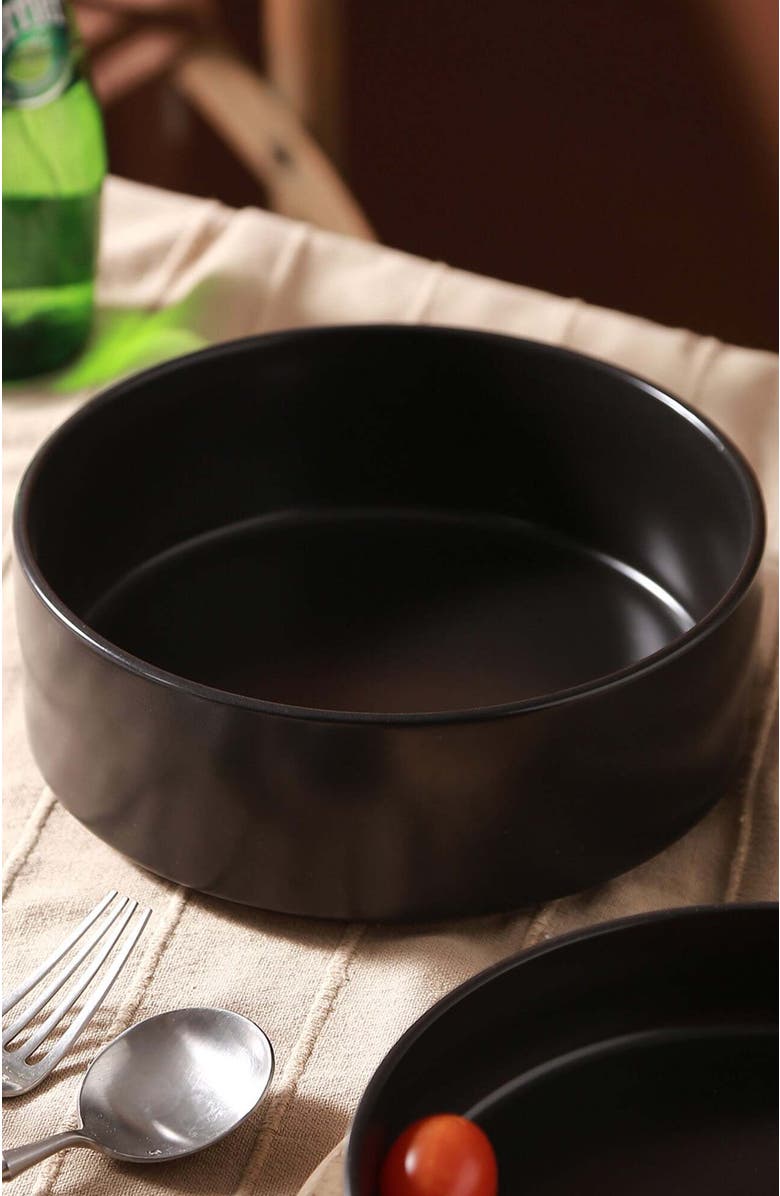 Stone Lain Celina Stoneware 2-Piece Serving Bowl Set, Alternate, color, Black