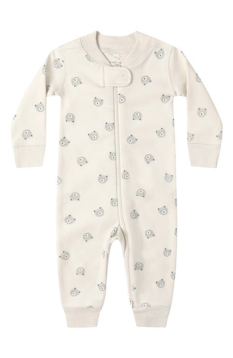 Bear Print Organic Cotton Zip Romper (Baby)