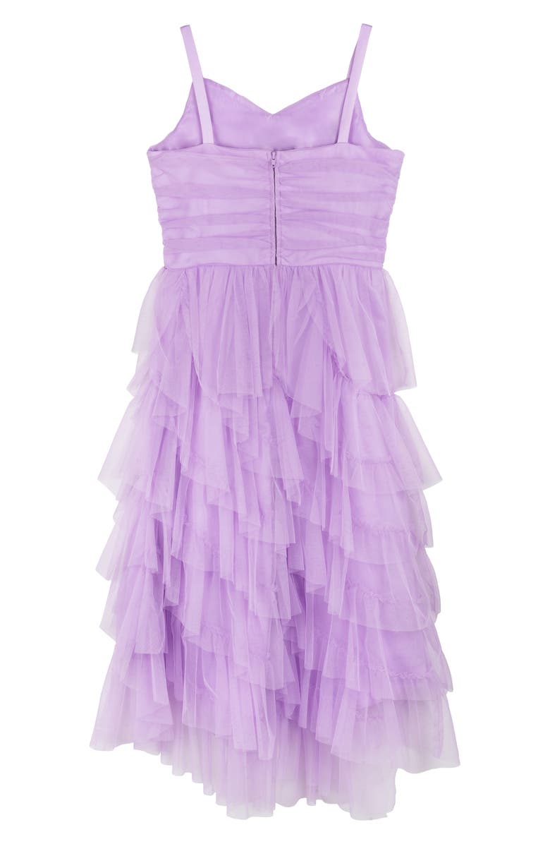Rare Editions Kids' Ruched Embellished Party Dress, Alternate, color, Lilac