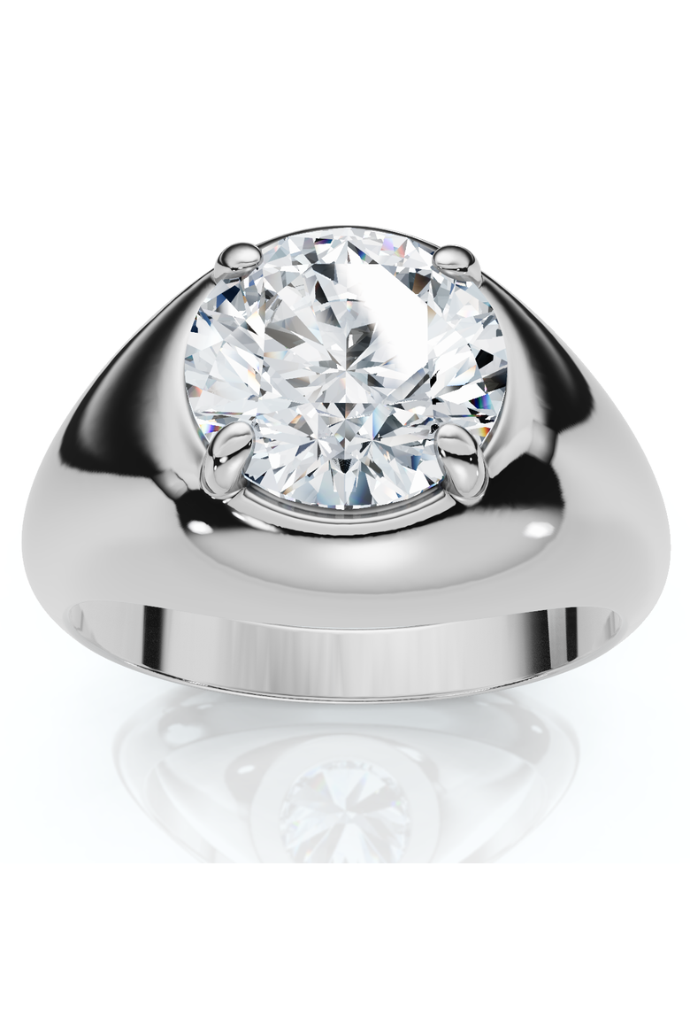Ceritified Men's 3Ct Diamond Wedding Anniversary Ring Gold Lab Grown, Main, color, 10k White Gold
