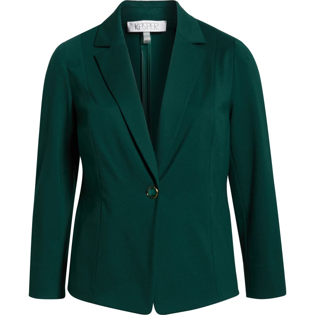 Kasper One-button Seamed Waist Blazer In Green