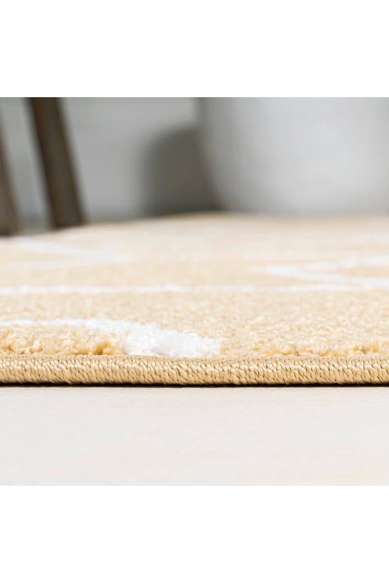 Tumbling Blocks Modern Geometric Area Rug, Alternate, color, Gold/White