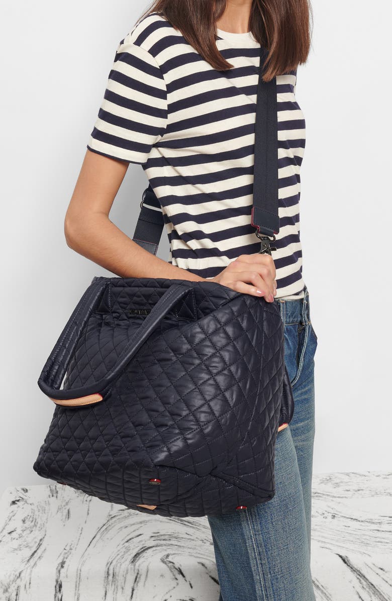 MZ Wallace Medium Metro Deluxe Diamond Quilted Nylon Tote, Alternate, color, Black