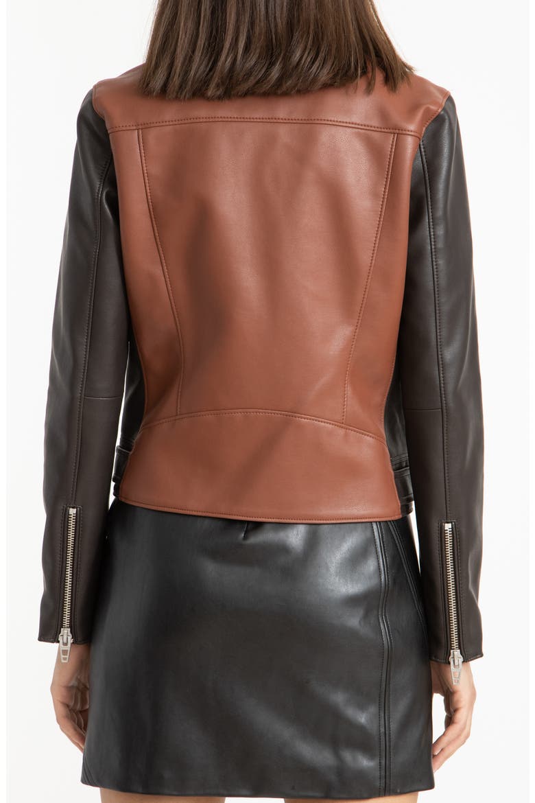 Two-Tone Faux Leather Moto Jacket, Alternate, color, TWO SIDE