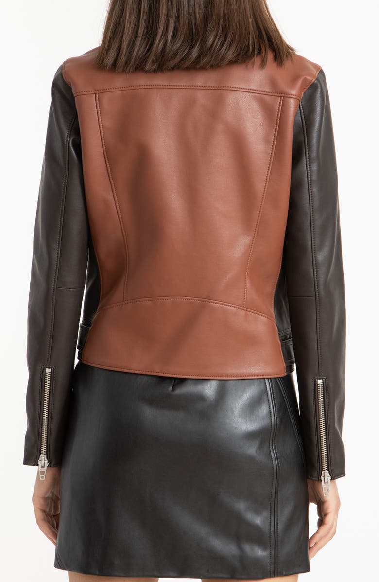 BLANKNYC Two-Tone Faux Leather Moto Jacket, Alternate, color,