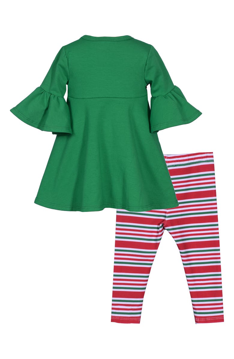 Bonnie Jean Kids' Dangling Ornaments Tunic & Leggings Set, Alternate, color, Green