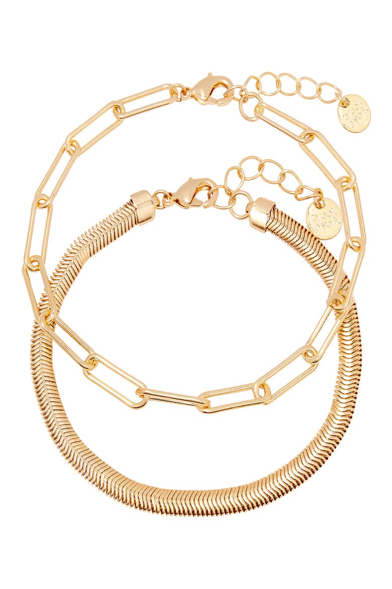 Colette Set of 2 Bracelets, Main, color, GOLD