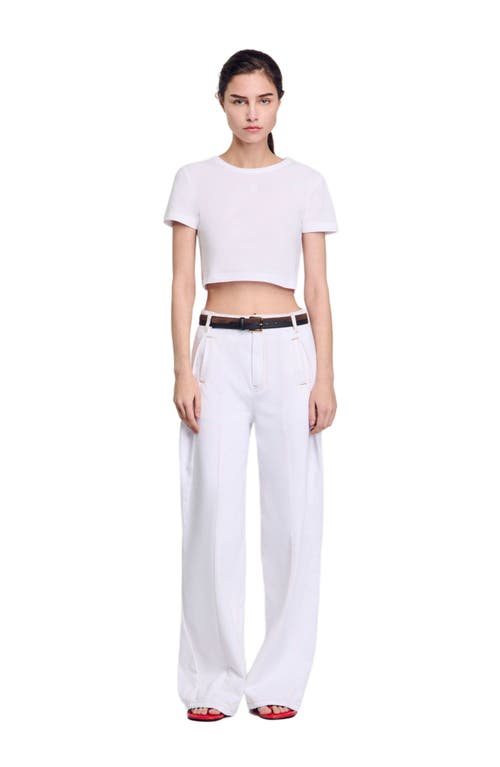 SANDRO SANDRO CROPPED T-SHIRT 