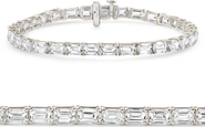 Bliss Diamond Certified 12.25Ct Emerald Cut Diamond Tennis Bracelet Gold Lab Grown